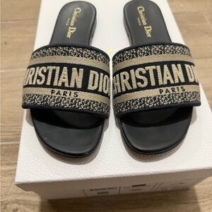 Deep navy blue dior dway sandals